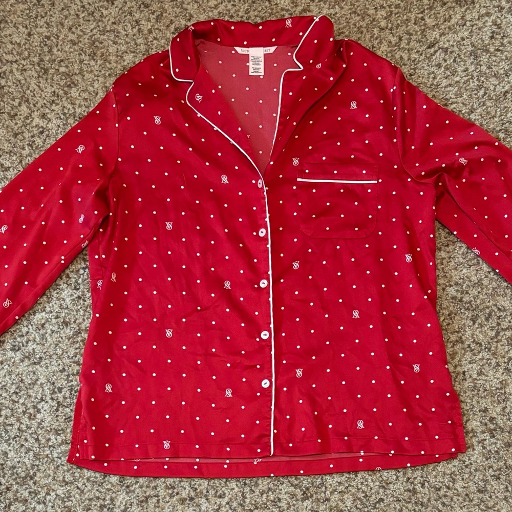 Red Polka Dot Pajama Top